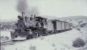 Heading to Santa Fe on the "Chile LIne" in the mid 1930's. Photo by Otto Perry, used by permission of the Denver Public Library Western Collection, (OP-7760).